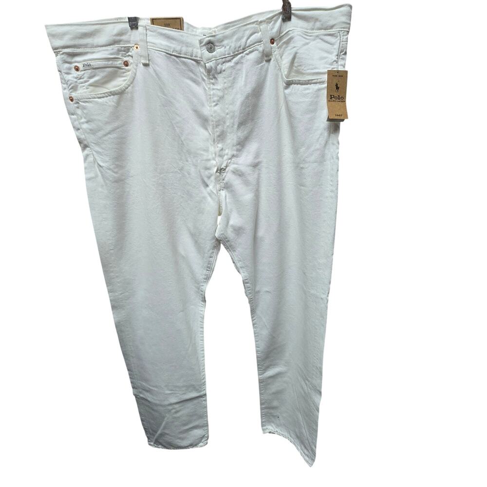 Polo Ralph Lauren Varick Slim Straight Hemp Denim Jeans Mens 42x36 White NWT